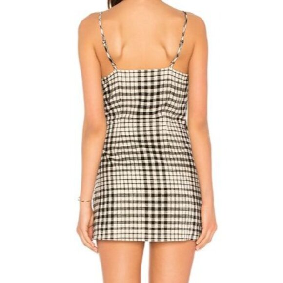 Free People Nodia Black & White Gingham Wrap Dress 2 Spring Summer Beach - Picture 5 of 15